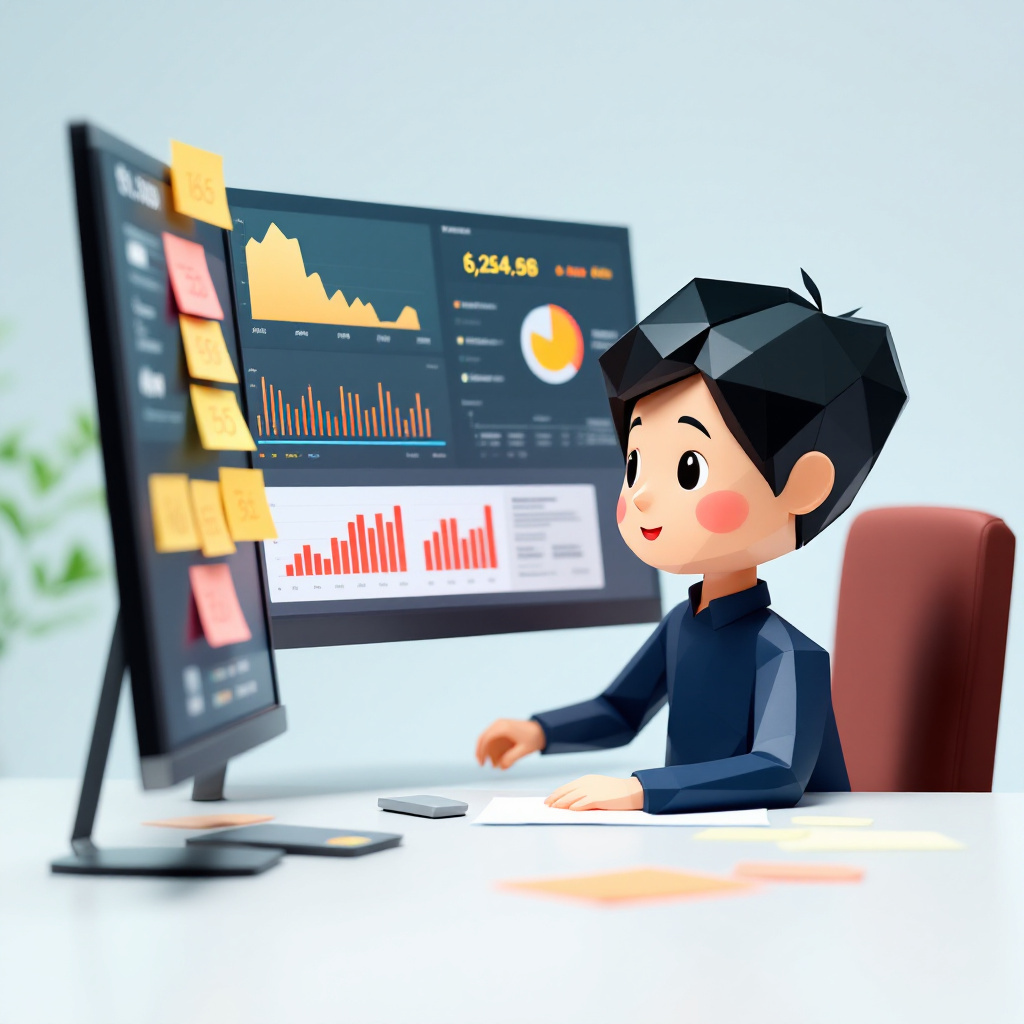 データ活用・業務改善人材のキャラクターイラスト