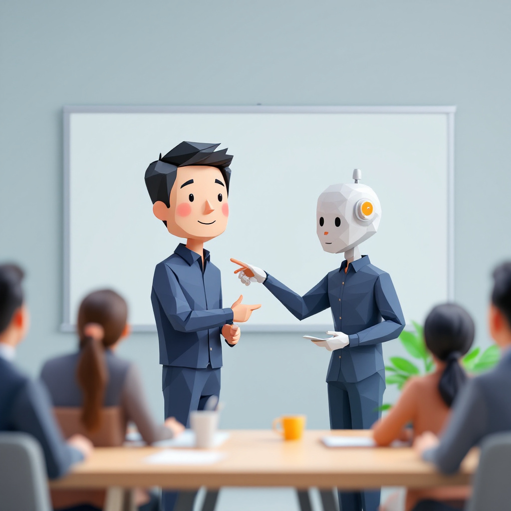 社内研修講師・人材開発インストラクショナルデザイナーのキャラクターイラスト