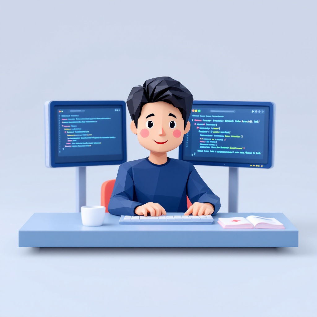 未経験からのITエンジニア(リスキリング転身)のキャラクターイラスト