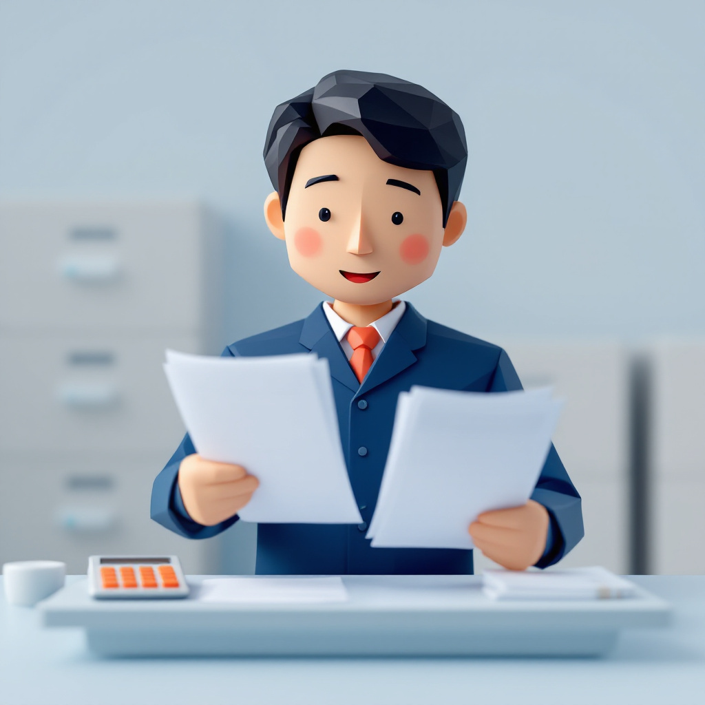 社会保険労務士(助成金申請支援)のキャラクターイラスト