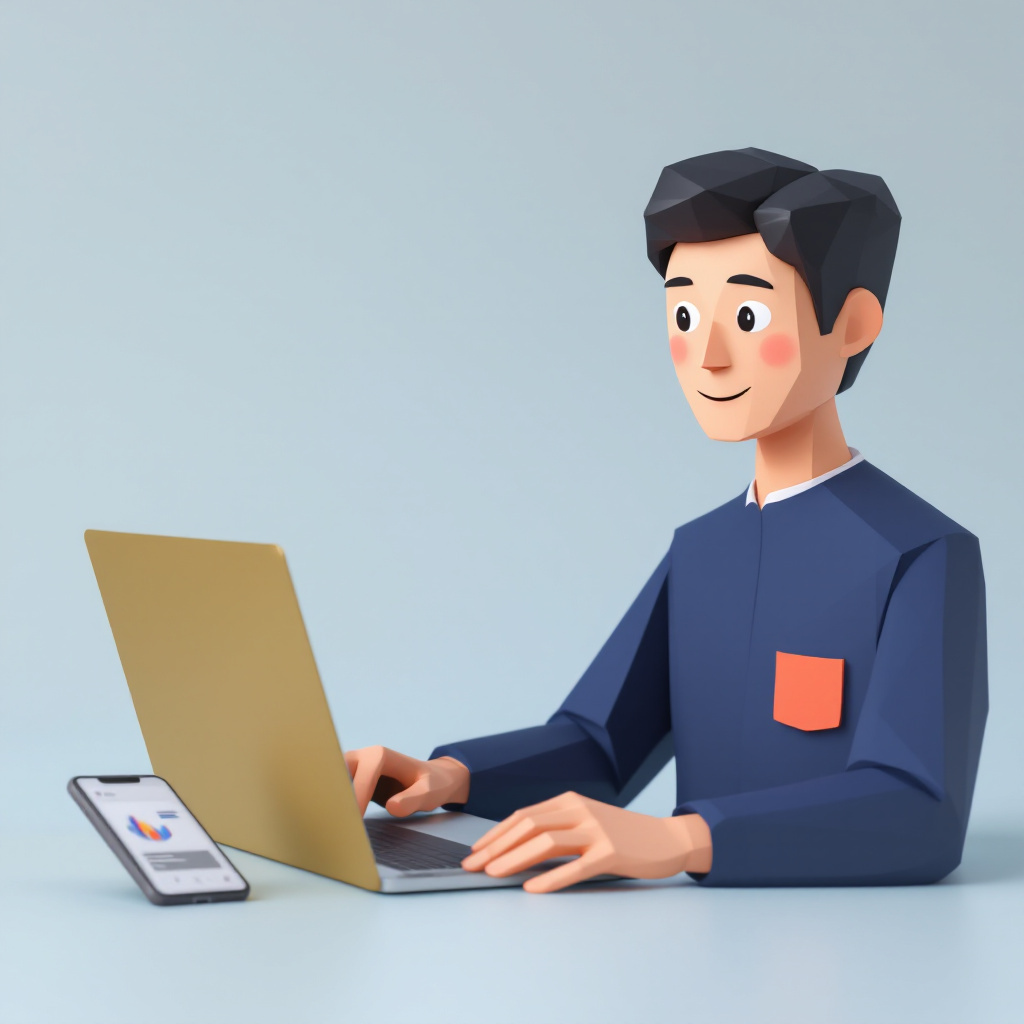 Web・デジタルマーケティング担当のキャラクターイラスト